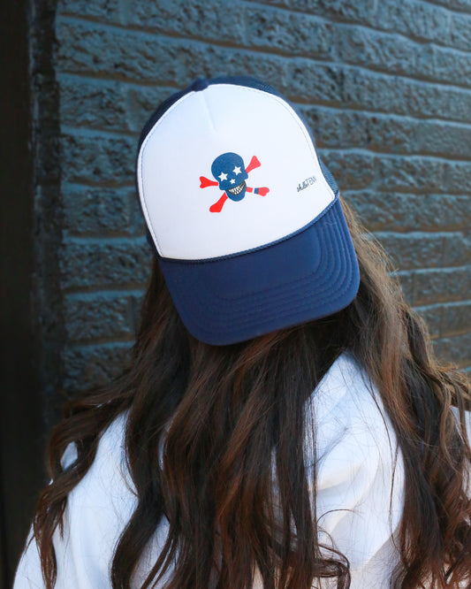 Retro Trucker - White/Navy